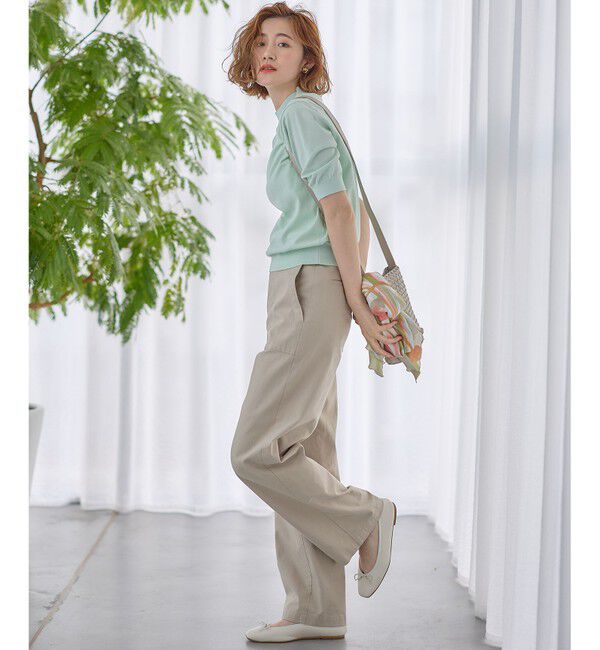 23区「【Oggi4月号掲載/洗える】プレミアムビオコットン 半袖 ニット」|カーディガン|