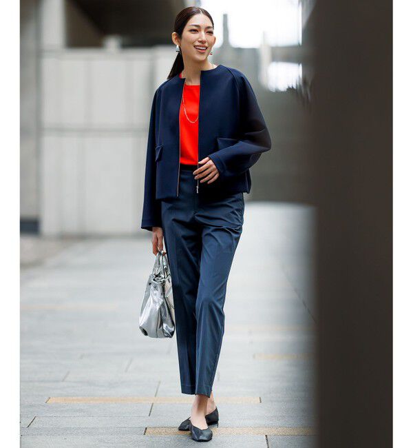 23区「【洗える】コットンサテンストレッチ テーパードパンツ」|その他|