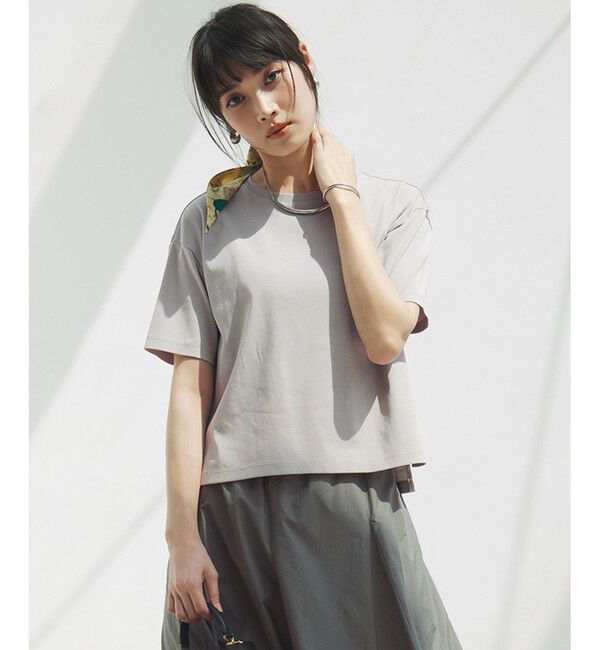 23区「【GLOW8月号掲載/接触冷感】半袖 クロップド IT TEE」|Tシャツ・カットソー|グレージュ系