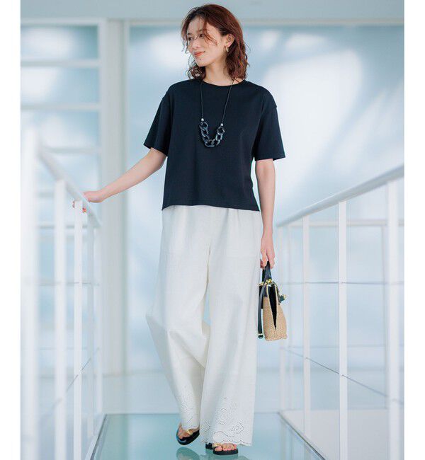 23区「【GLOW8月号掲載/接触冷感】半袖 クロップド IT TEE」|Tシャツ・カットソー|