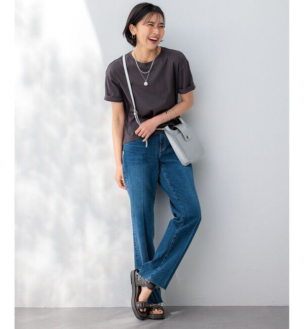 23区「【GLOW8月号掲載/接触冷感】半袖 クロップド IT TEE」|Tシャツ・カットソー|