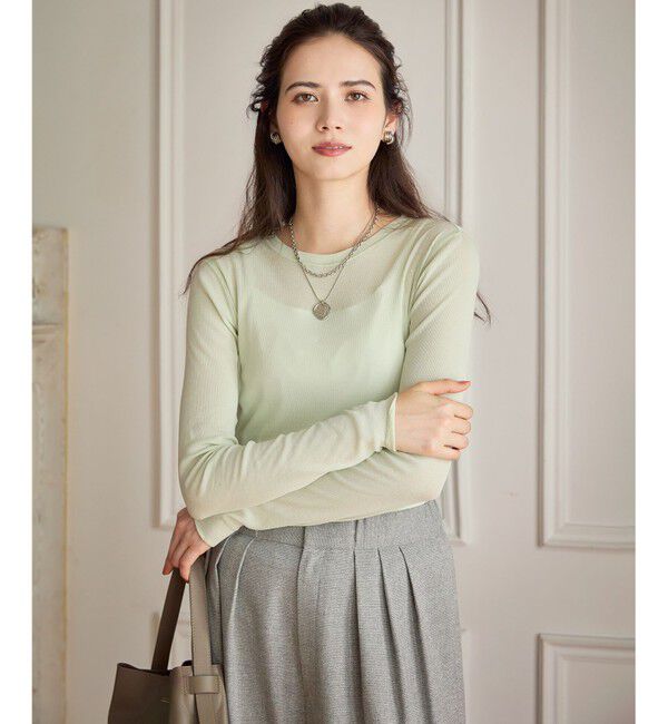 23区「【SLOW/一部店舗限定】シアーリブロンTEE クルーネック カットソー」|Tシャツ・カットソー|ｽﾓｰｷｰｸ