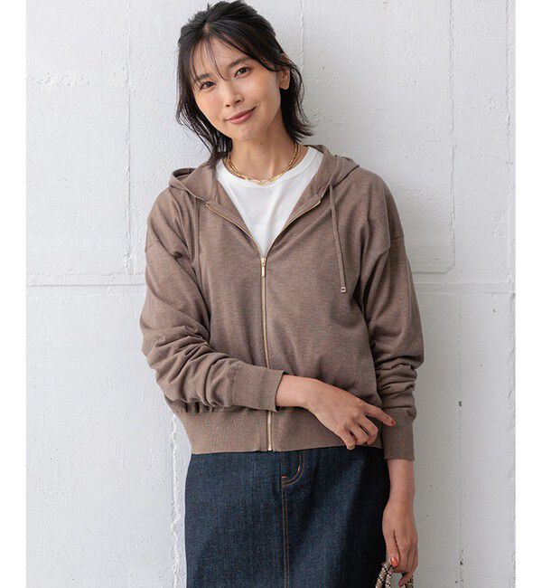 23区「【洗える】オータムシャイニー ニットパーカー」|パーカー|ブラウン系