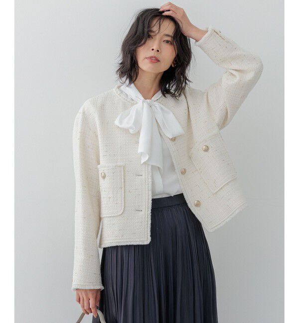 23区「【滝沢眞規子さん着用】GIOLICA ボタン ツイード ジャケット」|ノーカラージャケット|ｱｲﾎﾞﾘｰ&times;