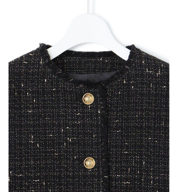 23区「【滝沢眞規子さん着用】GIOLICA ボタン ツイード ジャケット」|ノーカラージャケット|