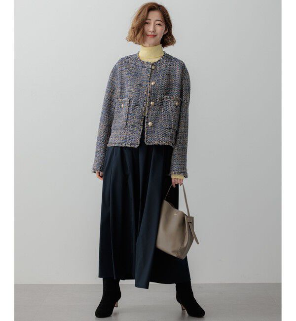 23区「【滝沢眞規子さん着用】GIOLICA ボタン ツイード ジャケット」|ノーカラージャケット|