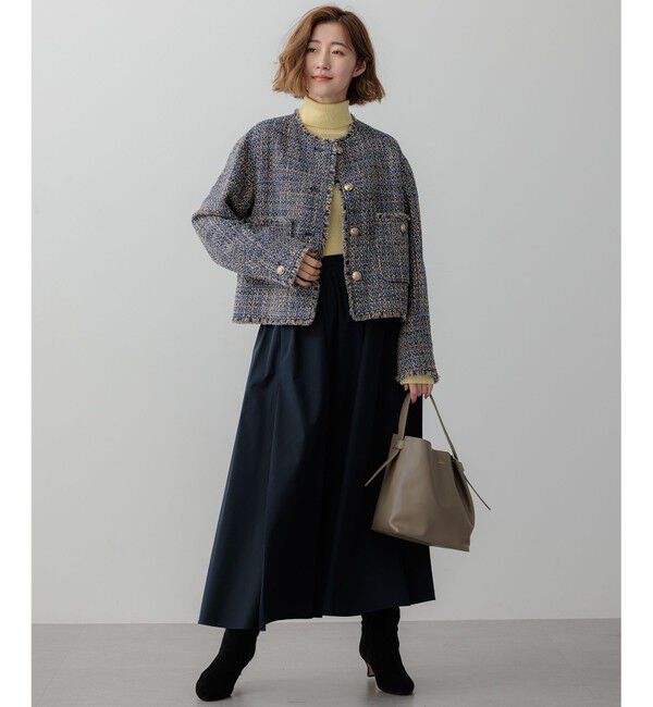 23区「【滝沢眞規子さん着用】GIOLICA ボタン ツイード ジャケット」|ノーカラージャケット|