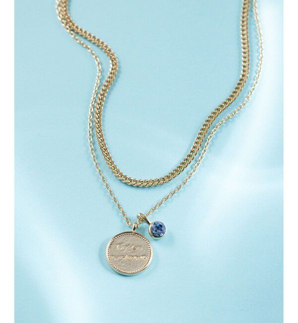 23区「カラーストーン コイン ネックレス」|ネックレス|ｱｸｱﾏﾘﾝ