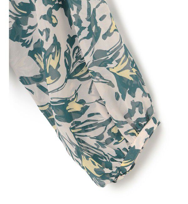 23区「【洗える】ニュアンスフラワー プリント ブラウス」|シャツ・ブラウス|