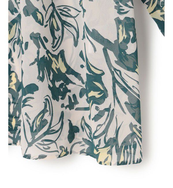 23区「【洗える】ニュアンスフラワー プリント ブラウス」|シャツ・ブラウス|