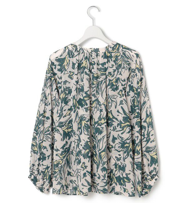 23区「【洗える】ニュアンスフラワー プリント ブラウス」|シャツ・ブラウス|