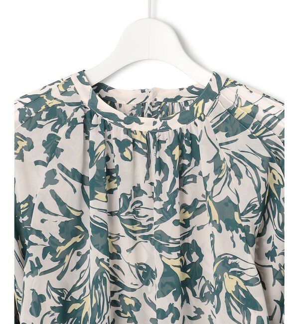 23区「【洗える】ニュアンスフラワー プリント ブラウス」|シャツ・ブラウス|