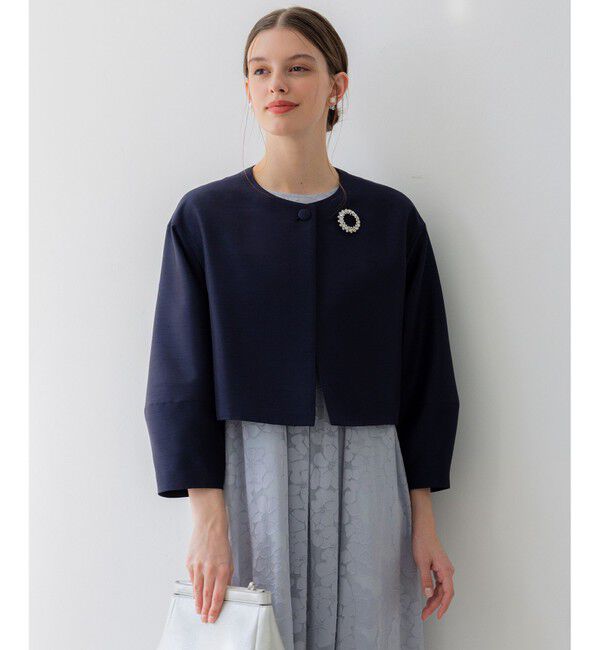23区「【APPLAUDIR】トリアセシャンタン ジャケット」|ノーカラージャケット|ネイビー