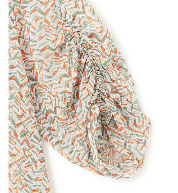 23区「【洗える】シアーヘリンボーンプリント ブラウス」|シャツ・ブラウス|