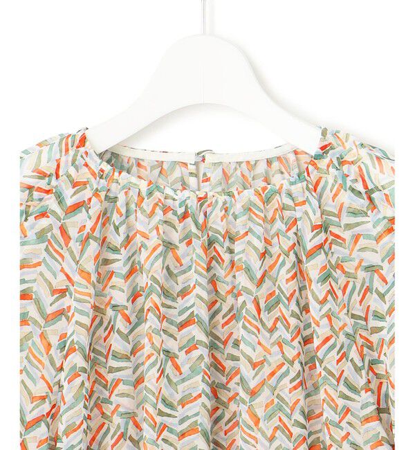 23区「【洗える】シアーヘリンボーンプリント ブラウス」|シャツ・ブラウス|