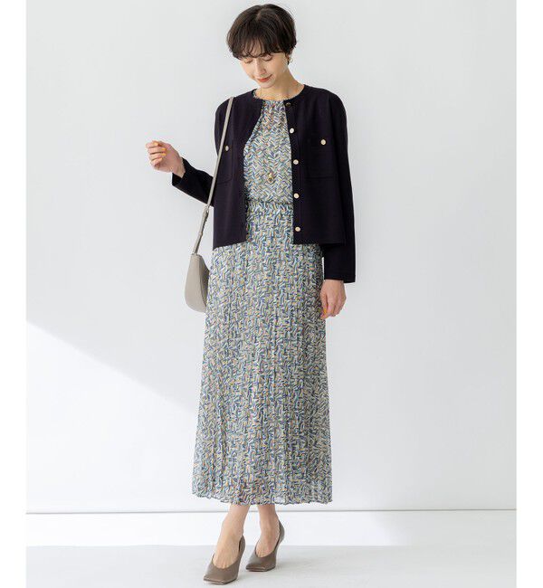 23区「【洗える】シアーヘリンボーンプリント ブラウス」|シャツ・ブラウス|