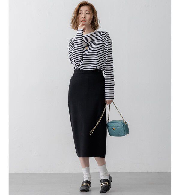 23区「【洗える】コンフォートストレッチ ニット タイト スカート」|スカート|