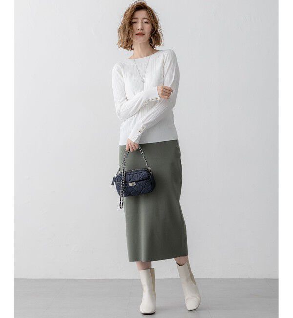 23区「【洗える】コンフォートストレッチ ニット タイト スカート」|スカート|