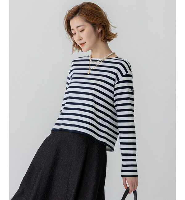 23区「【CanCam４月号掲載/洗える】Armor-lux スムース バックボタン ボーダー カットソー」|Tシャツ・カットソー|ｵﾌ&times;ﾀﾞｰｸ