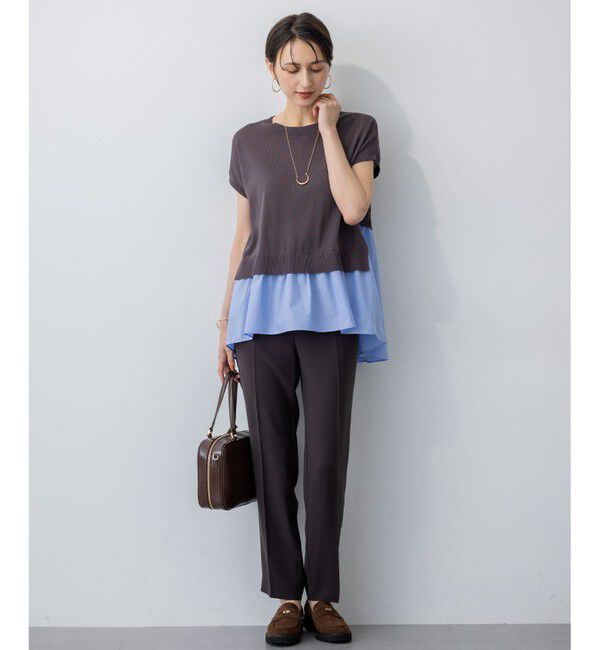 23区「【Oggi7月号掲載/吸水速乾/接触冷感/UVカット】ストレッチジョーゼット テーパード パンツ」|その他|