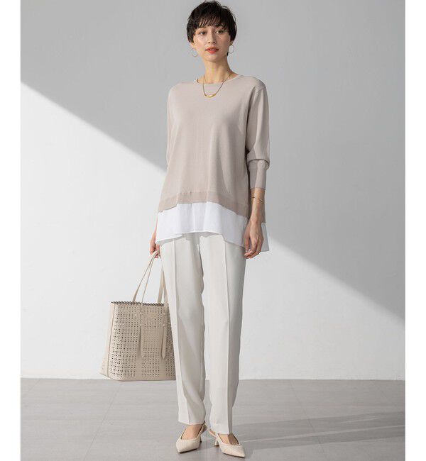 23区「【Oggi7月号掲載/吸水速乾/接触冷感/UVカット】ストレッチジョーゼット テーパード パンツ」|その他|