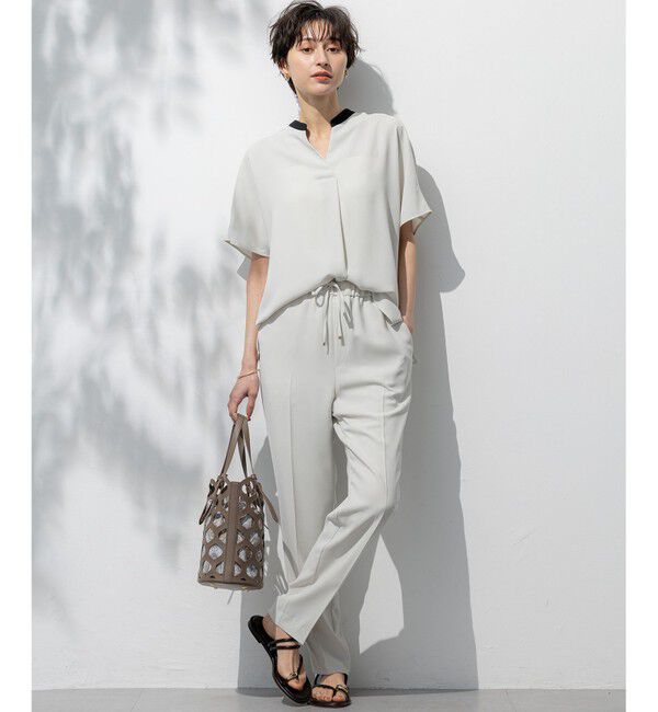 23区「【Oggi7月号掲載/吸水速乾/接触冷感/UVカット】ストレッチジョーゼット テーパード パンツ」|その他|