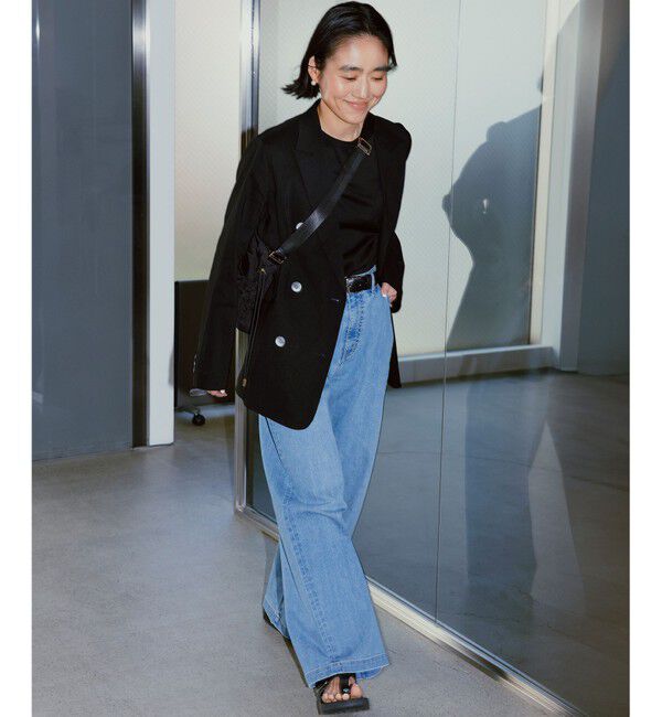 23区「【洗える】リネンレーヨンストレッチ ダブル ジャケット」|テーラードジャケット|