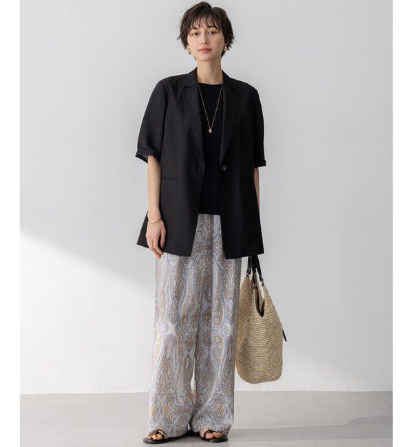 23区「【Oggi6月号掲載/速乾性/接触冷感】シアータンブラー ハーフスリーブ ジャケット」|テーラードジャケット|