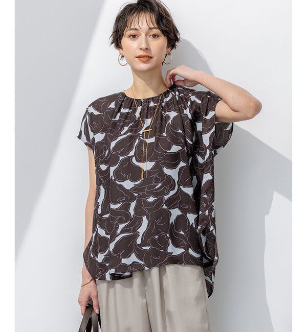 23区「【洗える】Ratti フラワーアートプリント ブラウス」|シャツ・ブラウス|ﾀﾞｰｸﾌﾞ