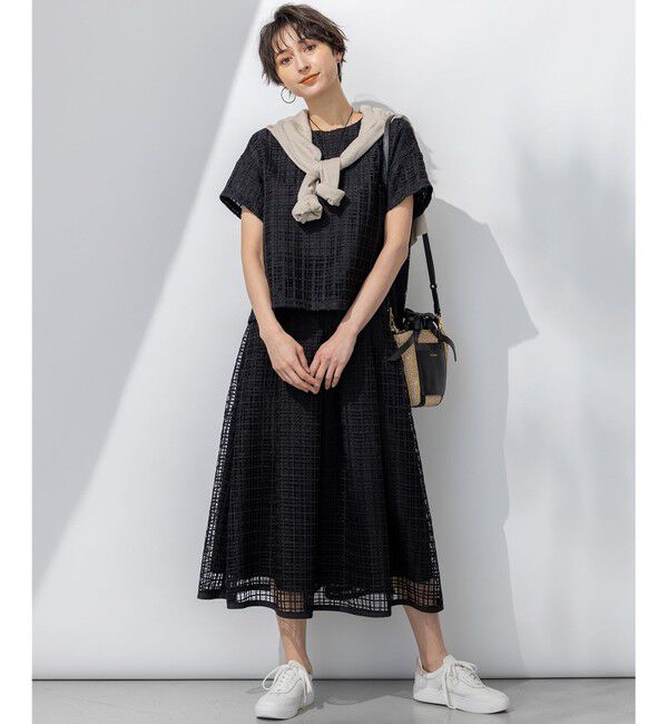 23区「【洗える】Broche チェックレース スカート」|スカート|