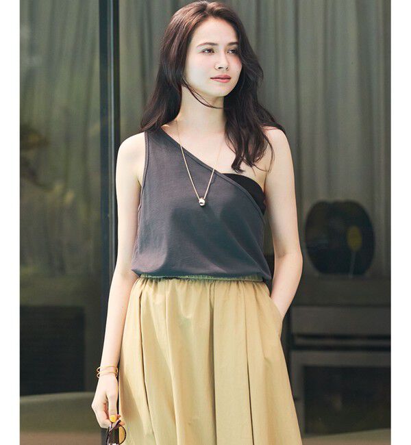 23区「【SLOW/一部店舗限定】ライトツイストコットン レイヤード タンクトップ」|Tシャツ・カットソー|グレー系