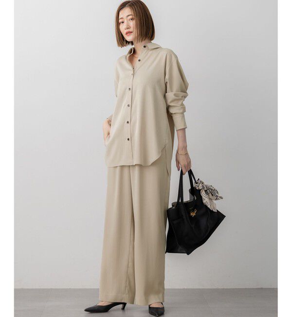 23区「【見上愛さん着用/Oggi10月号掲載/洗える】スエーディーサテン シャツ」|シャツ・ブラウス|