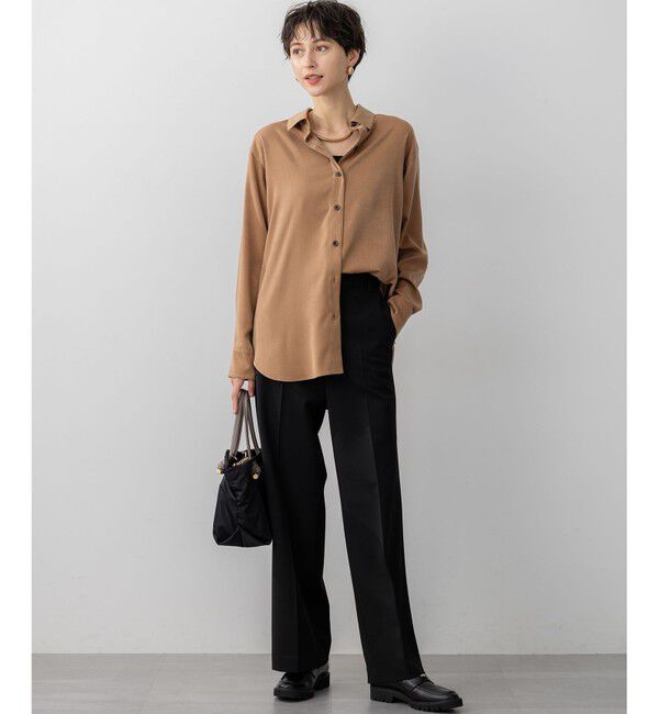 23区「【見上愛さん着用/Oggi10月号掲載/洗える】スエーディーサテン シャツ」|シャツ・ブラウス|