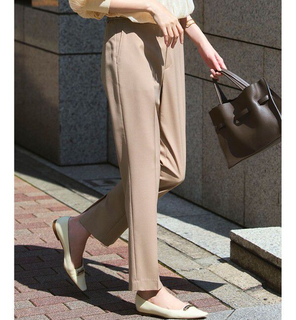 23区「【洗える】TWマットクロス スティック パンツ」|その他|キャメル系