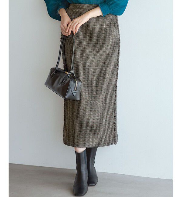 23区「【GLOW10月号掲載/洗える】ツイーディーカラーミックス  Iライン スカート」|スカート|ﾌﾞﾗｳﾝﾁ