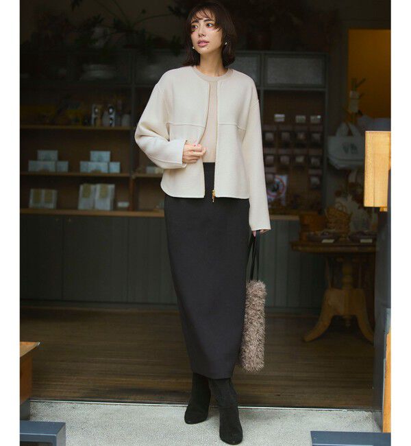 23区「【洗える】コットンエアーダンボール Iライン スカート」|スカート|