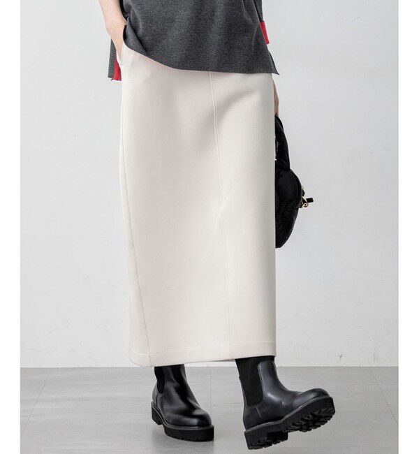 23区「【洗える】コットンエアーダンボール Iライン スカート」|スカート|ベージュ系