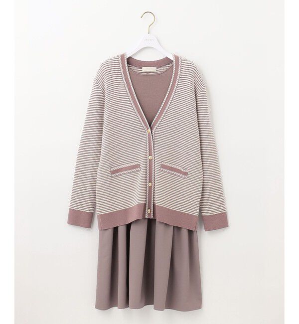 ANY SIS「【美人百花11月号掲載】クラシカルカーデ&times;ミディワンピ セット」|スーツ|