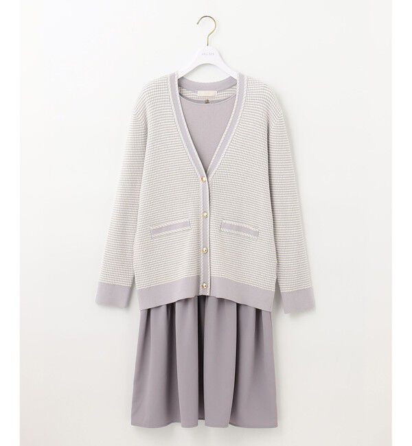 ANY SIS「【美人百花11月号掲載】クラシカルカーデ&times;ミディワンピ セット」|スーツ|