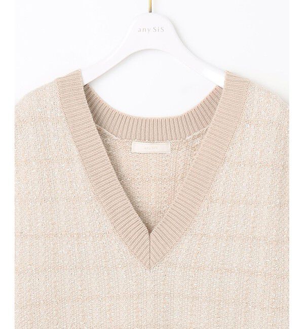 any SiS「【洗える】ツイードニット ベスト」|ベスト・ジレ|