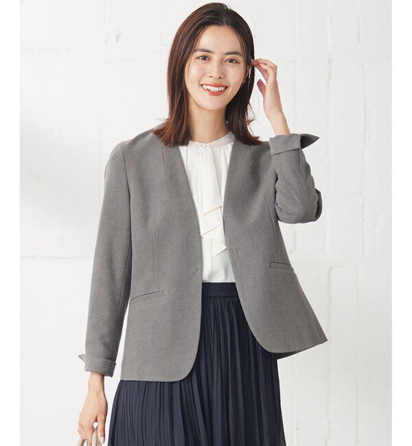 ANY SIS「【セットアップ対応】サーモ2WAYストレッチ ジャケット」|ノーカラージャケット|ライトグレー