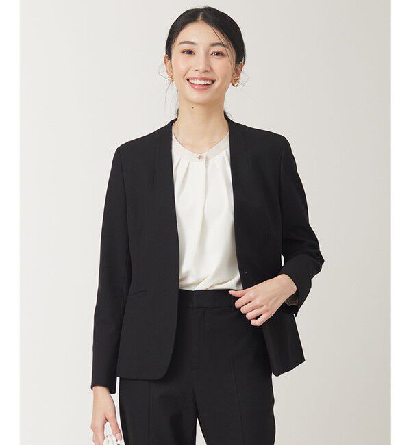 ANY SIS「【セットアップ対応】サーモ2WAYストレッチ ジャケット」|ノーカラージャケット|ブラック