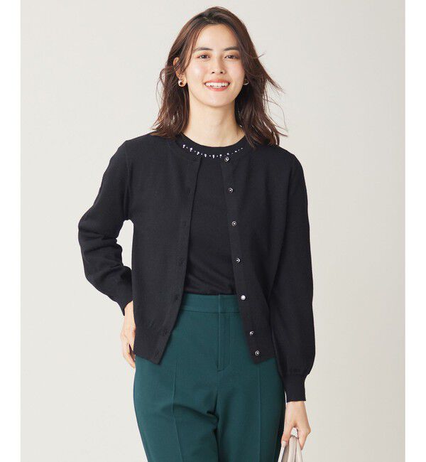 any SiS「【洗える】ウールブレンド カーディガン」|カーディガン|ブラック
