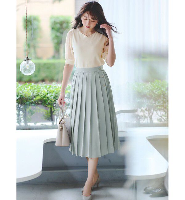 any SiS「【洗える】ハートネックファブリックコンビ ニット」|ニット・セーター|