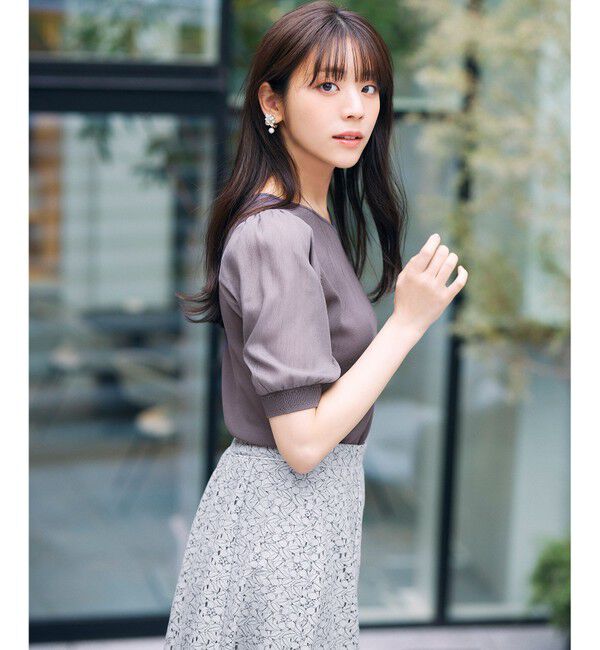 any SiS「【洗える】ハートネックファブリックコンビ ニット」|ニット・セーター|