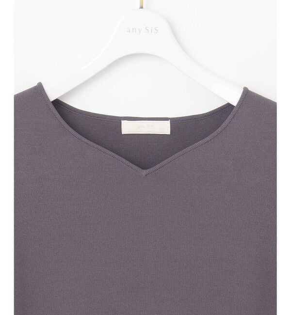any SiS「【洗える】ハートネックファブリックコンビ ニット」|ニット・セーター|