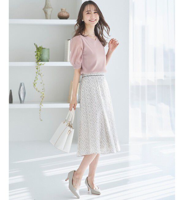 any SiS「【洗える】ハートネックファブリックコンビ ニット」|ニット・セーター|