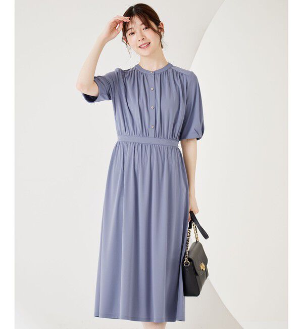 any SiS「【接触冷感・吸水速乾・UVケア】エアリードレープスムース ワンピース」|ワンピース|ブルー