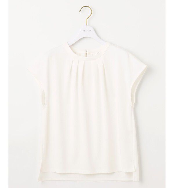 ANY SIS「【UVカット・接触冷感・撥水・汗ジミ防止】プレーティングジャージー フレンチスリーブ カットソー」|Tシャツ・カットソー|