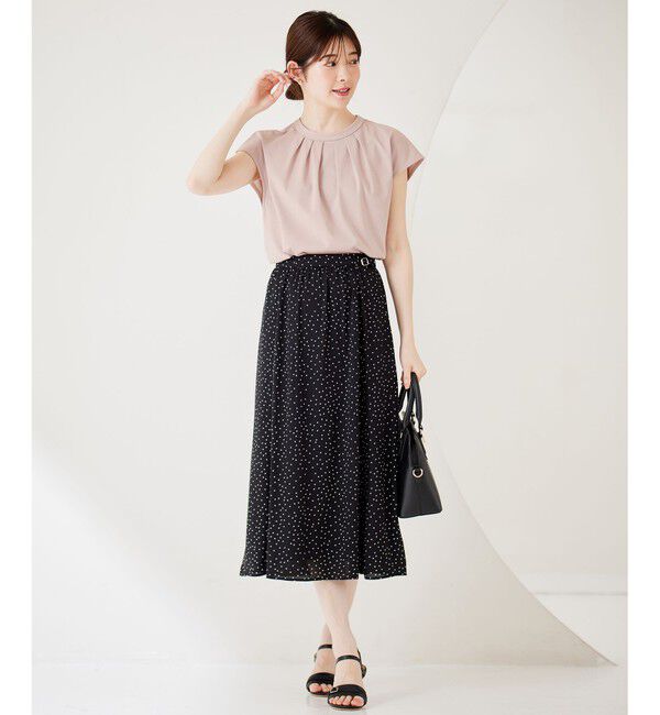 ANY SIS「【UVカット・接触冷感・撥水・汗ジミ防止】プレーティングジャージー フレンチスリーブ カットソー」|Tシャツ・カットソー|